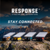 Starlink Mini HD adapters on a mountain with 'Response' and 'Stay Connected' text.