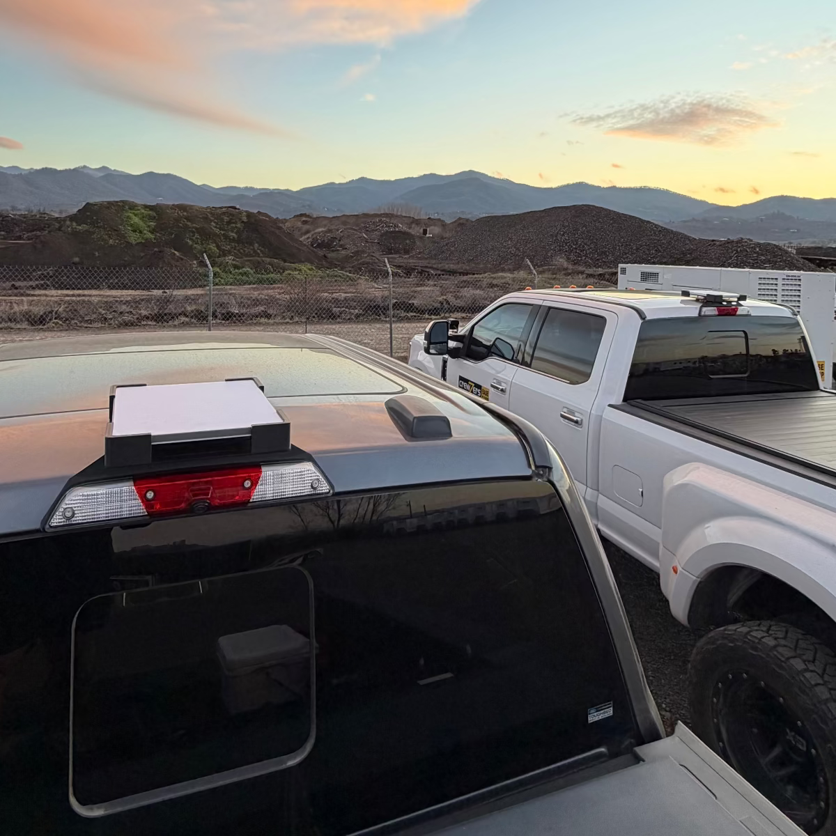 Side view of Starlink Mini mount designed for Ford F-Series trucks